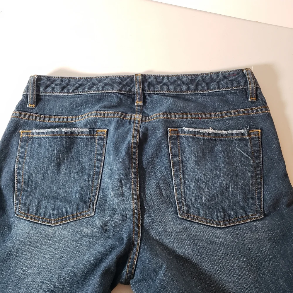 Vtg Banana Republic Denim Jeans 8 Contour Boot Cut Dark Wash Mid Rise Stretch